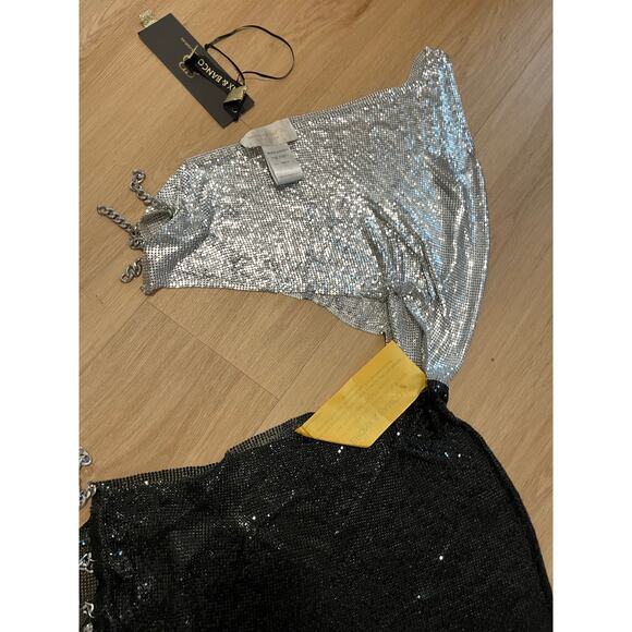 Bronx And Banco Xenia One Shoulder Metal Dress - Picture 4 of 11